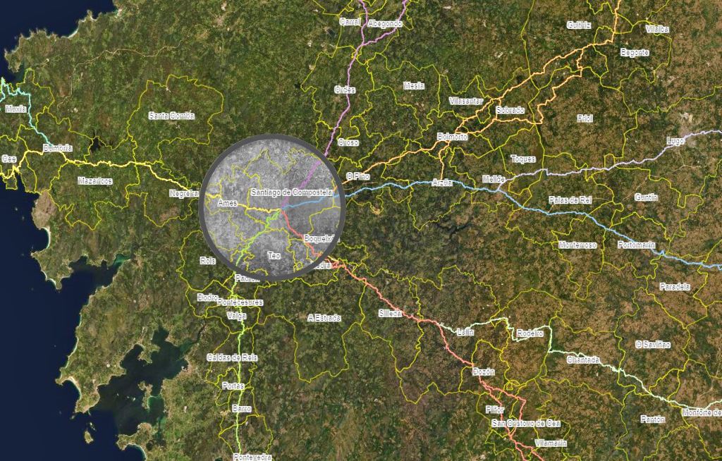 Los Caminos de Santiago a lo largo del tiempo. Visor web.